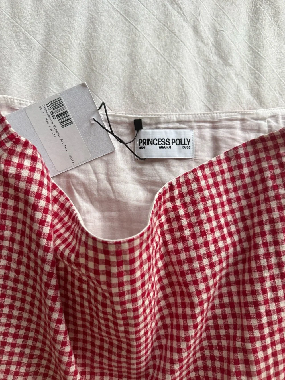 Princess Polly Red & White Gingham Mini Skirt - Picture 2 of 8